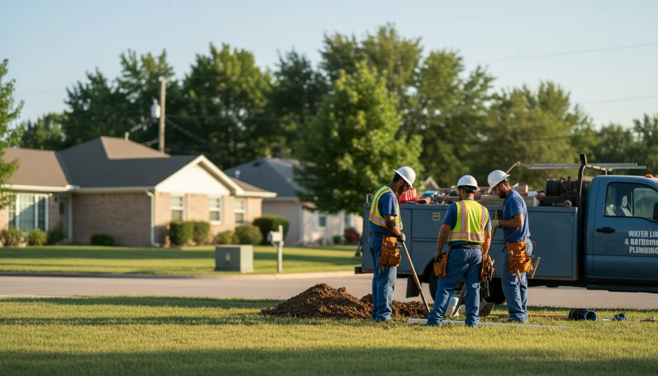 Residential water line and bathroom plumbing service in Keller, WA